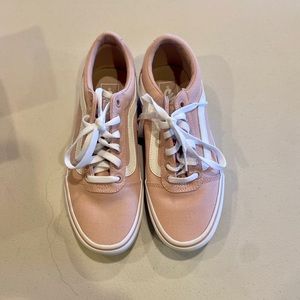 Pink and white vans